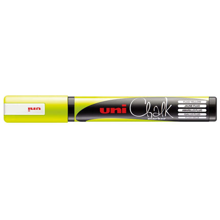Uni Chalk Marker - Fluro Yellow (Fine Tip), chalk-effect marker