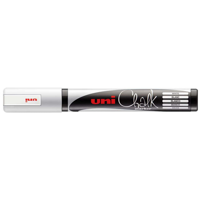 Uni Chalk Marker - White (Fine Tip), chalk-effect marker