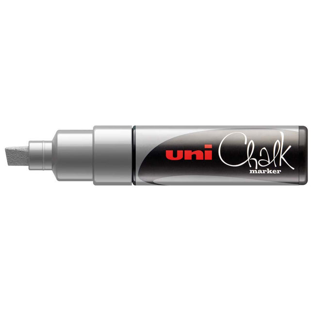 Uni Chalk Marker - Silver, chalk-effect marker