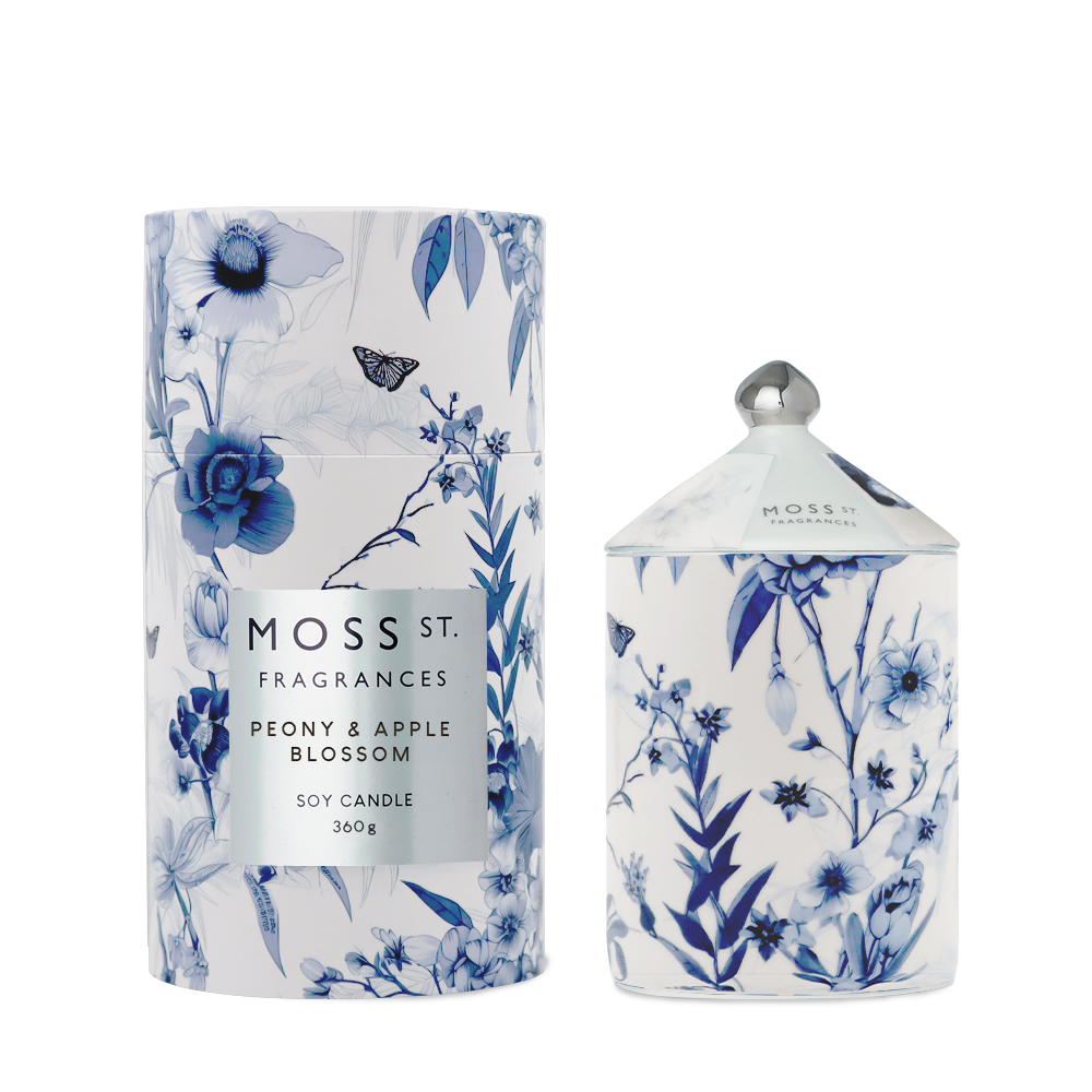 Peony & Apple Blossom Ceramic Candle 360g