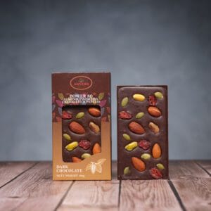 Anvers Tasmania Almond Pistachio Cranberry Pepitas Chocolate Block 105g