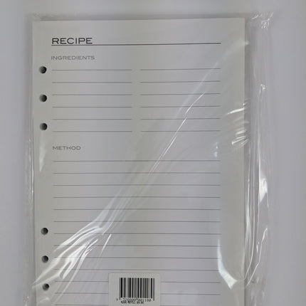 Recipe Journal - Refill Sheets by Ozcorp