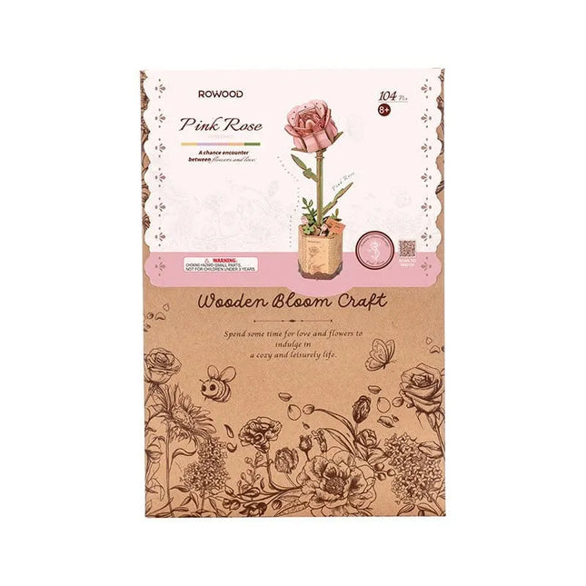 Rowood Wooden Flower Bouquet - Pink Rose