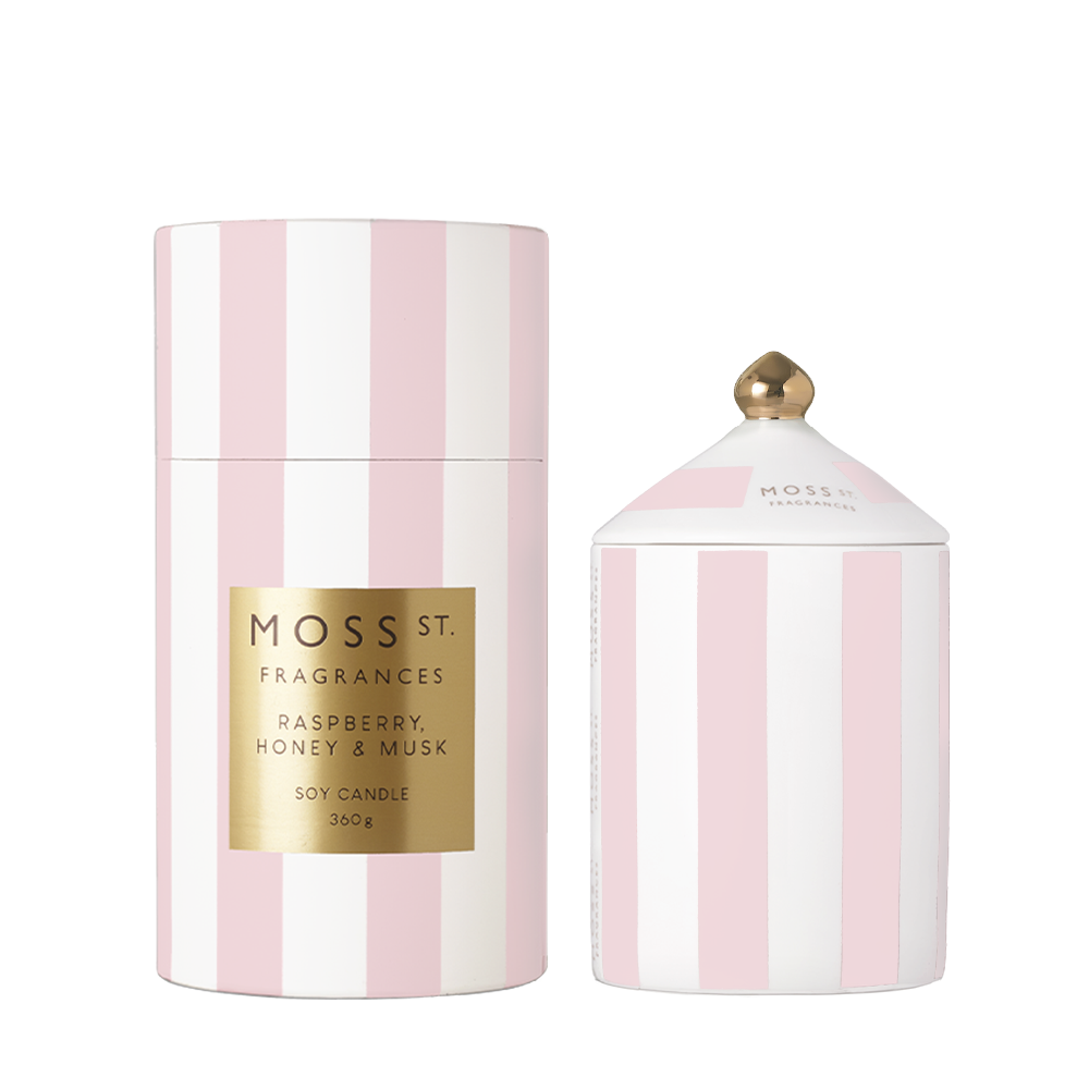 Raspberry Honey & Musk Ceramic Candle 360g