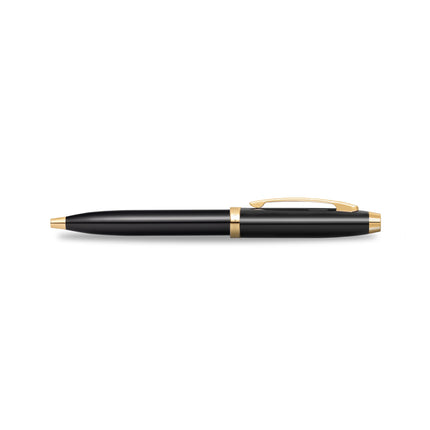Sheaffer 100 ballpoint pen in gloss black lacquer with gold-tone trims