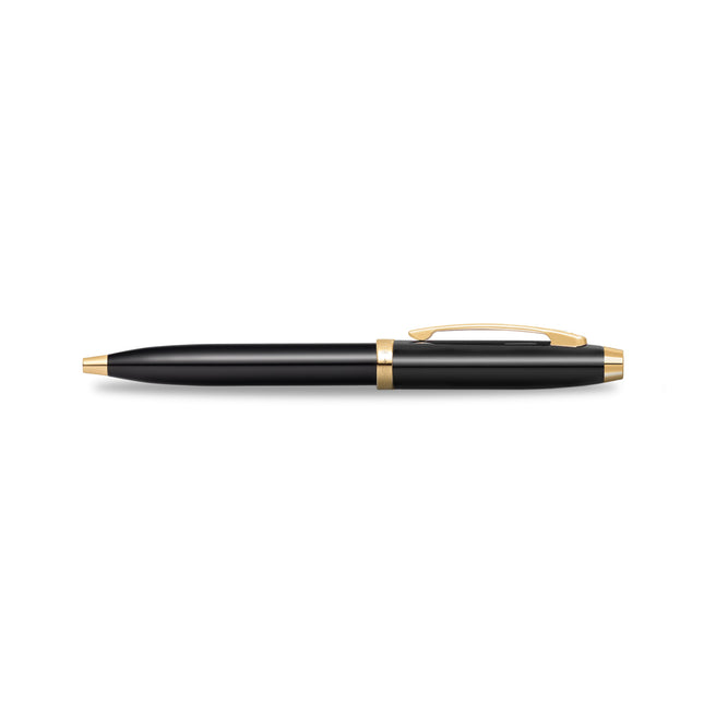 Sheaffer 100 ballpoint pen in gloss black lacquer with gold-tone trims