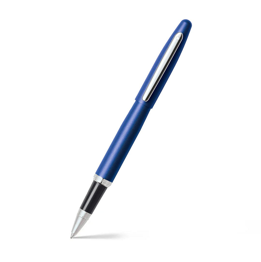 Sheaffer VFM rollerball pen in Neon Blue lacquered metal with chrome trim