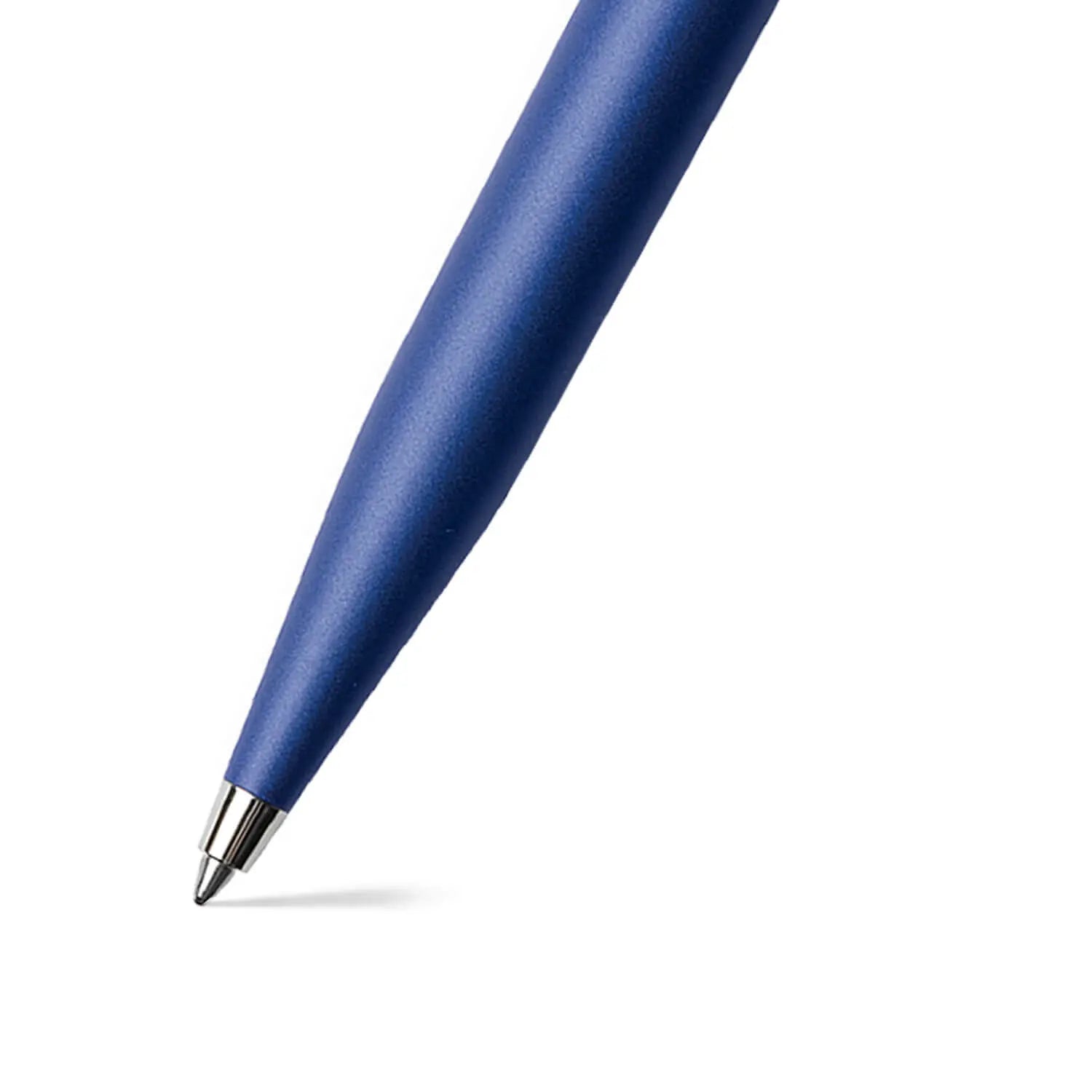 Sheaffer VFM Neon Blue ballpoint, clip and cap band detail