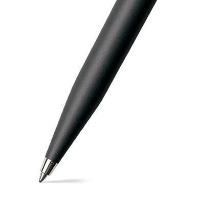 Sheaffer VFM matt black ballpoint, clip and cap band detail