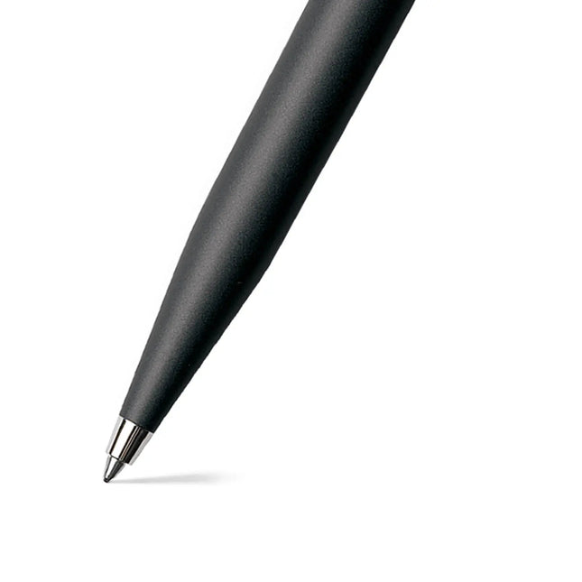 Sheaffer VFM matt black ballpoint, clip and cap band detail