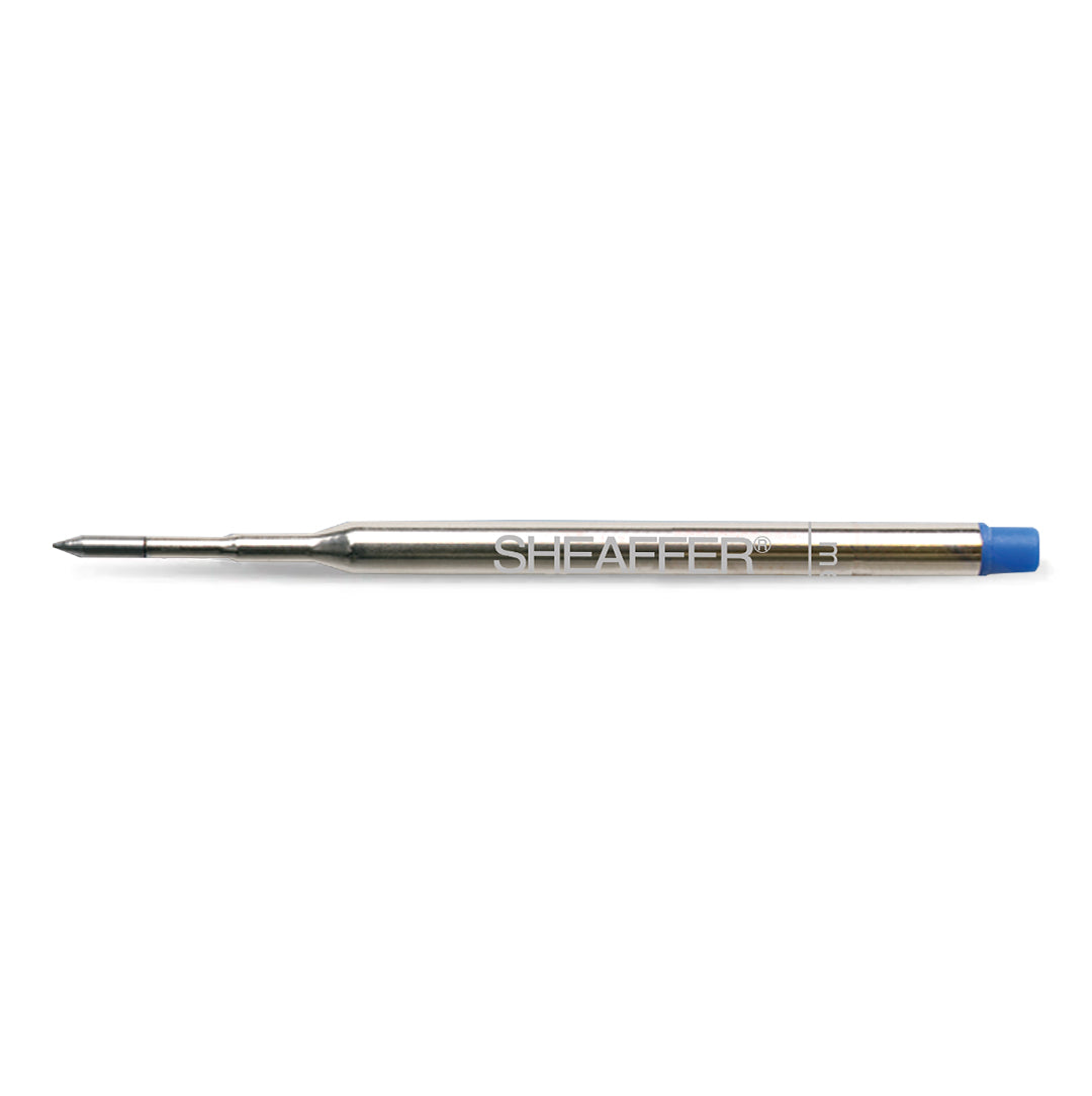 Sheaffer K-style ballpoint refill, blue medium, refill shown out of pack
