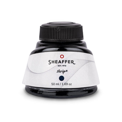 Sheaffer Skrip blue-black fountain pen ink in a 50ml glass bottle