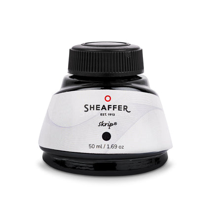 Sheaffer Skrip black fountain pen ink in a 50ml glass bottle