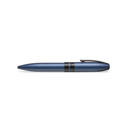 Sheaffer Icon metallic blue ballpoint pen shown full length
