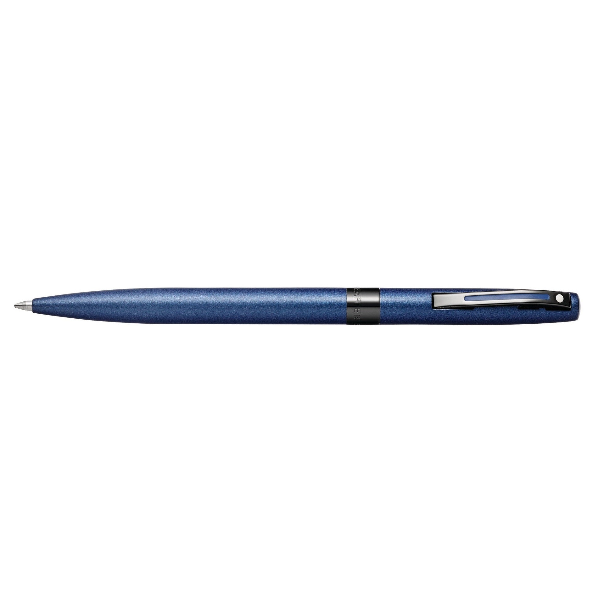 Sheaffer Reminder matt blue ballpoint pen shown full length