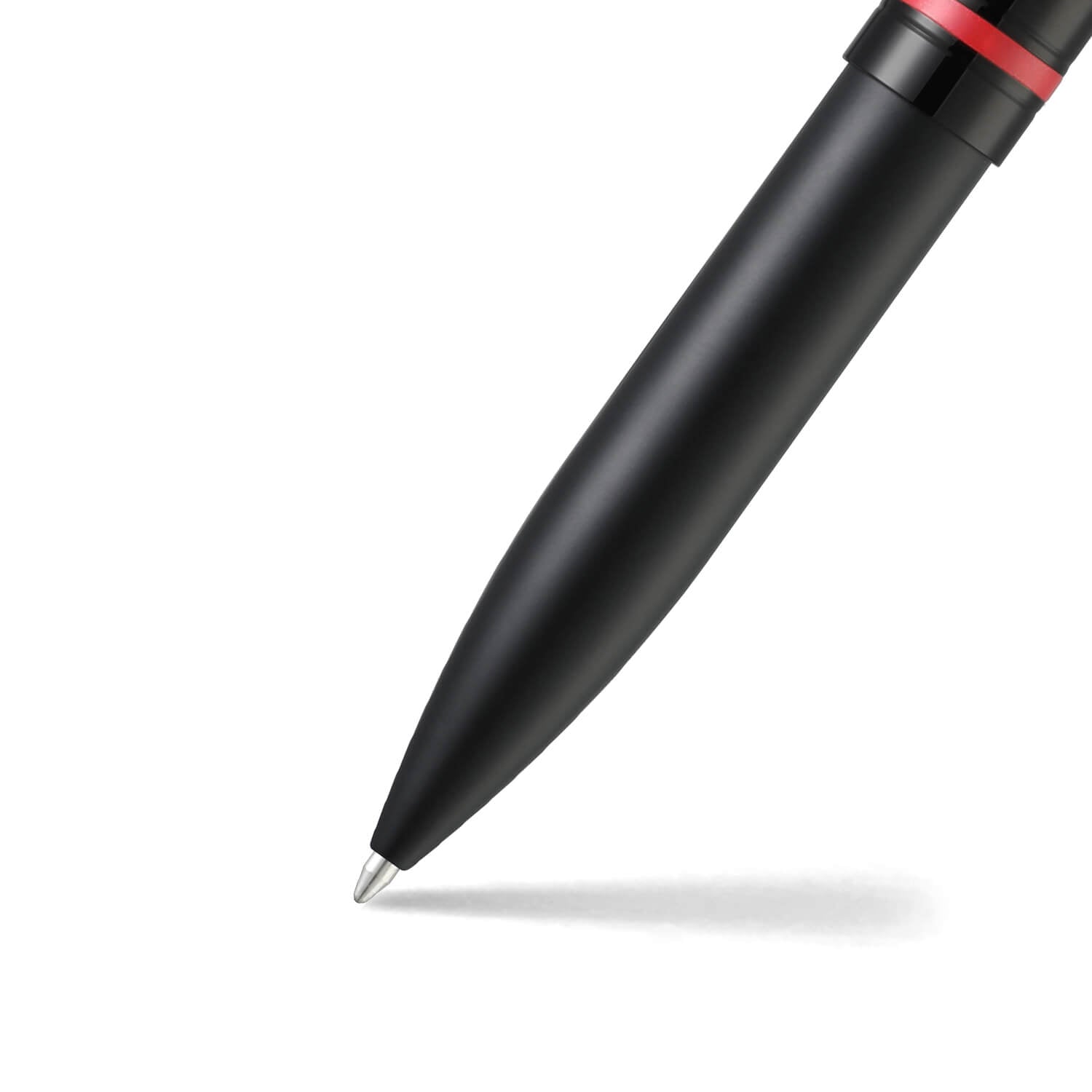 Sheaffer Icon matt black ballpoint, vintage wraparound clip with red inlay
