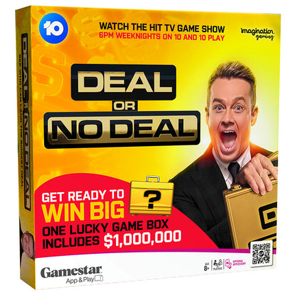 a box with a picture of a man holding a briefcase