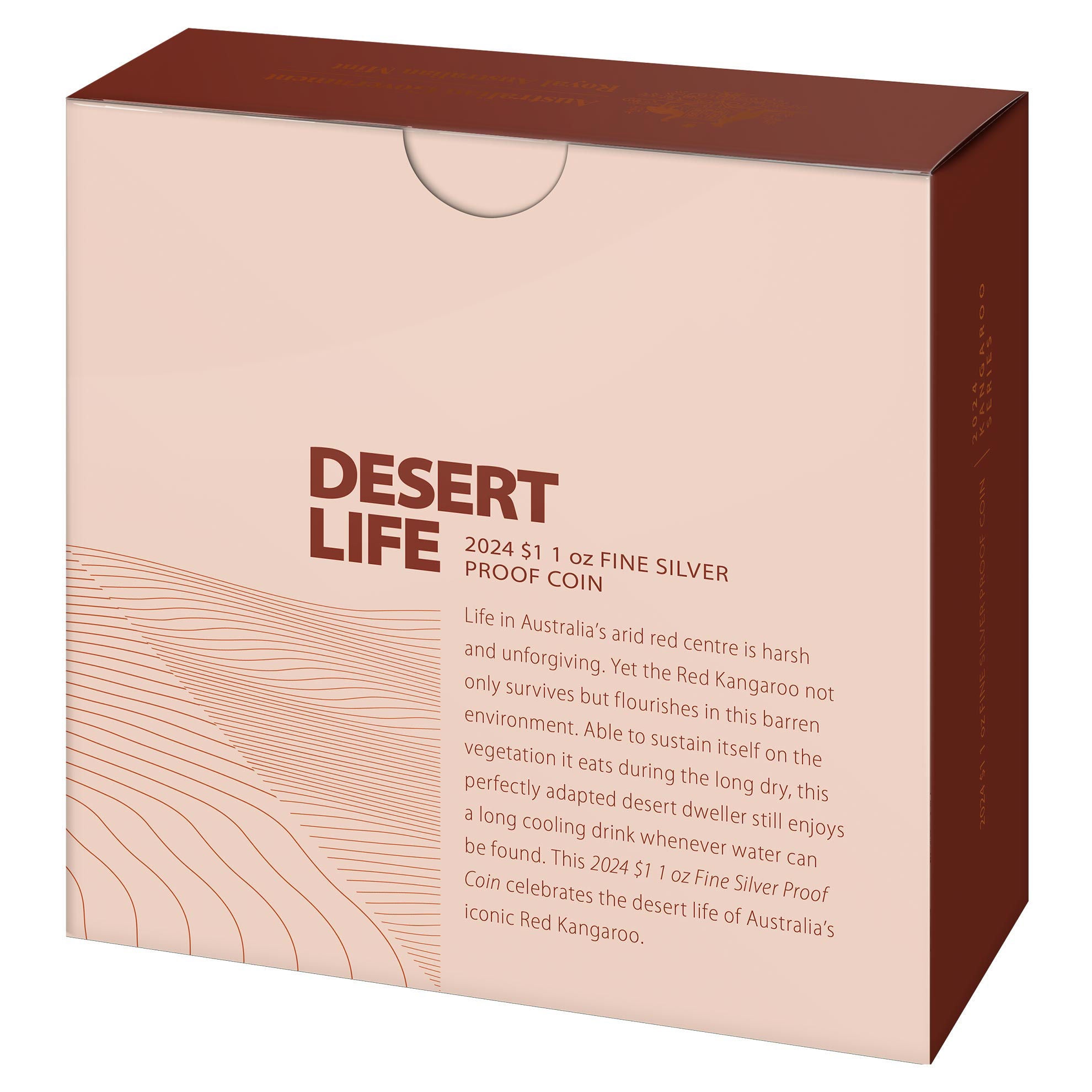 a box of desert life product on a white background