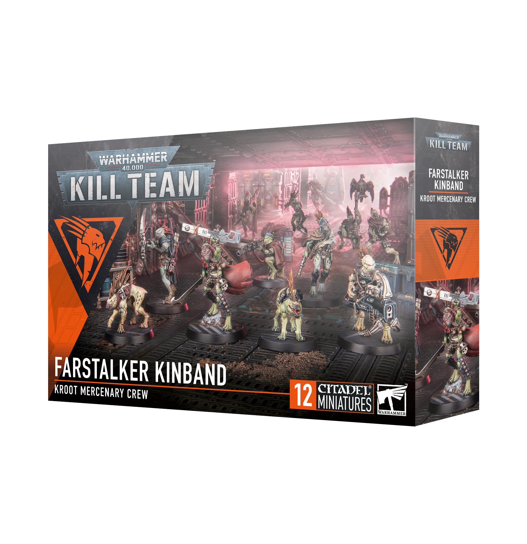 a box with a bunch of action figures inside of it