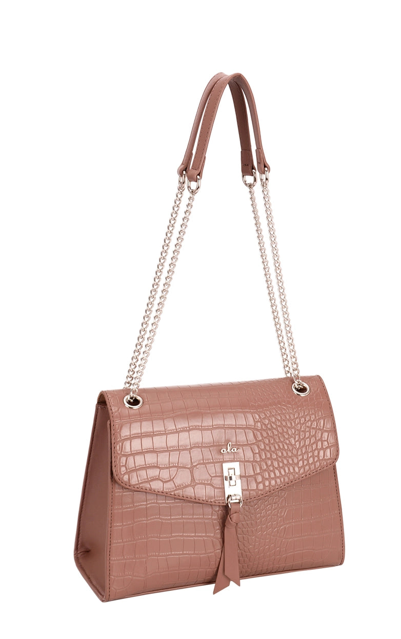 Chain Flap Shoulder Bag Black