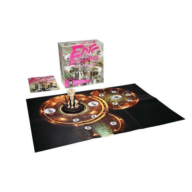 a card game with a box and two cards