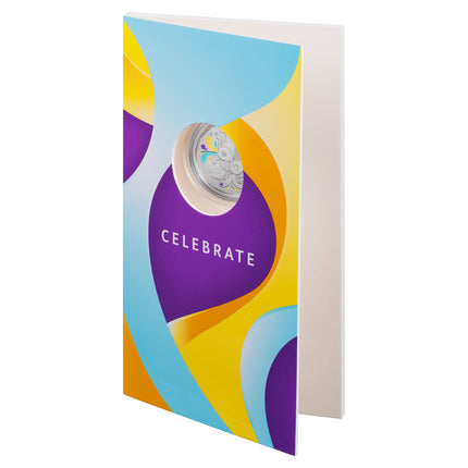 a greeting card with a clock inside of it