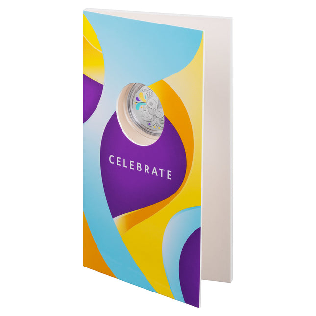a greeting card with a clock inside of it