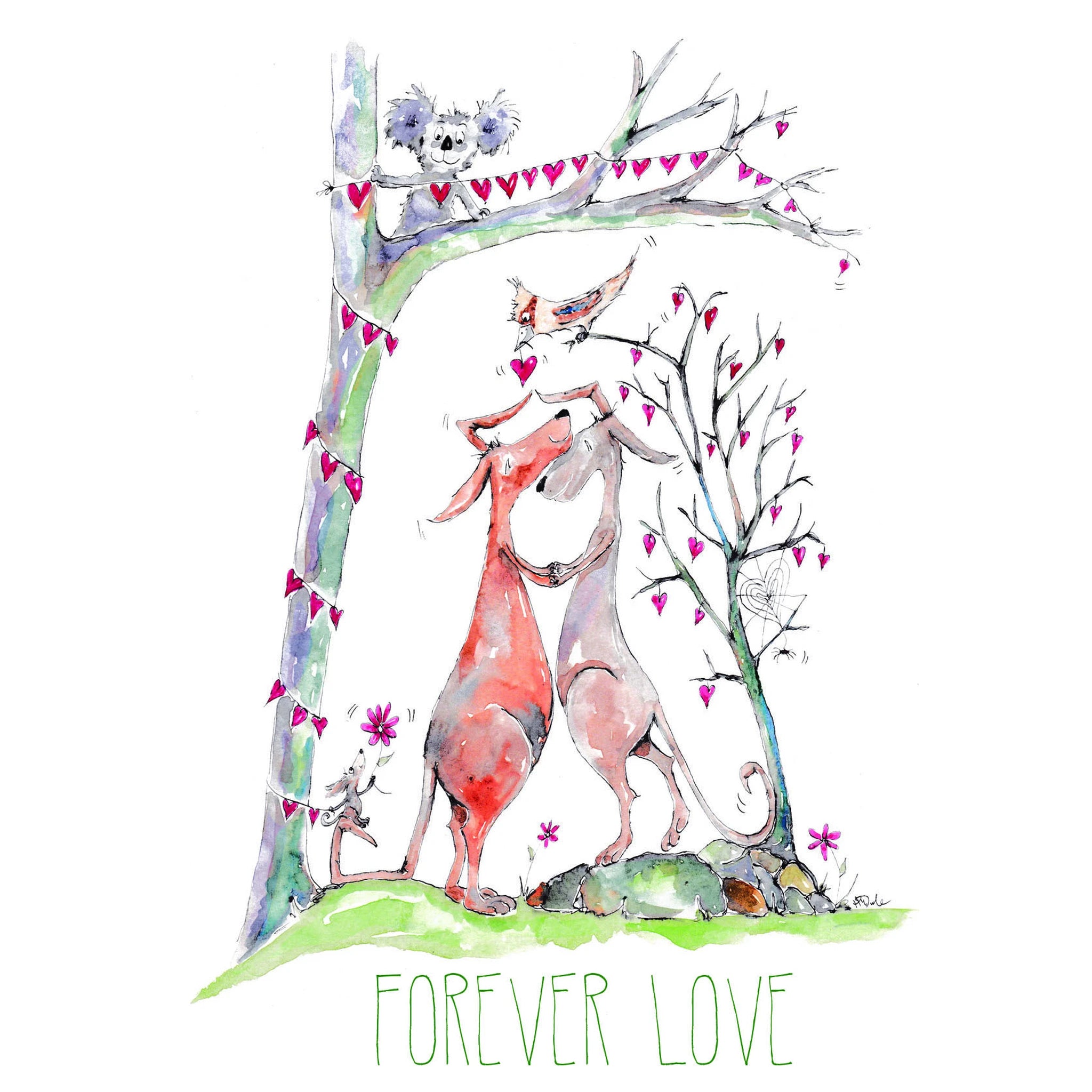 Baby Forever Love Greeting Card - Patchworkdog Designs