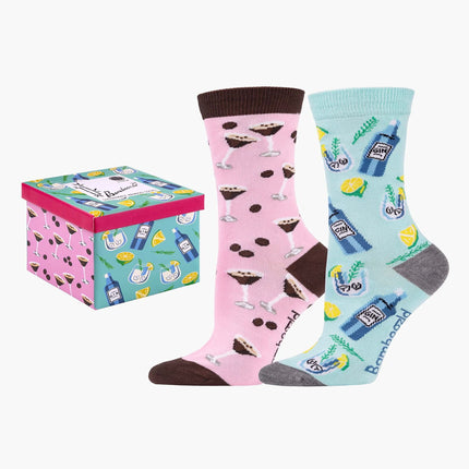 Womens Bamboo Socks - Cocktail Hour 2pk