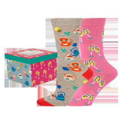 Womens Bamboo Socks - High Tea 2pk