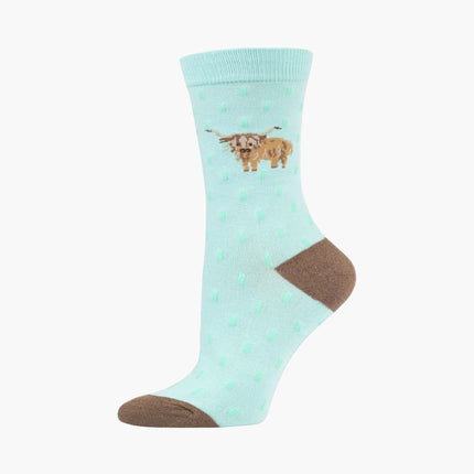 Mens Bamboo Socks - Highland Cow XL