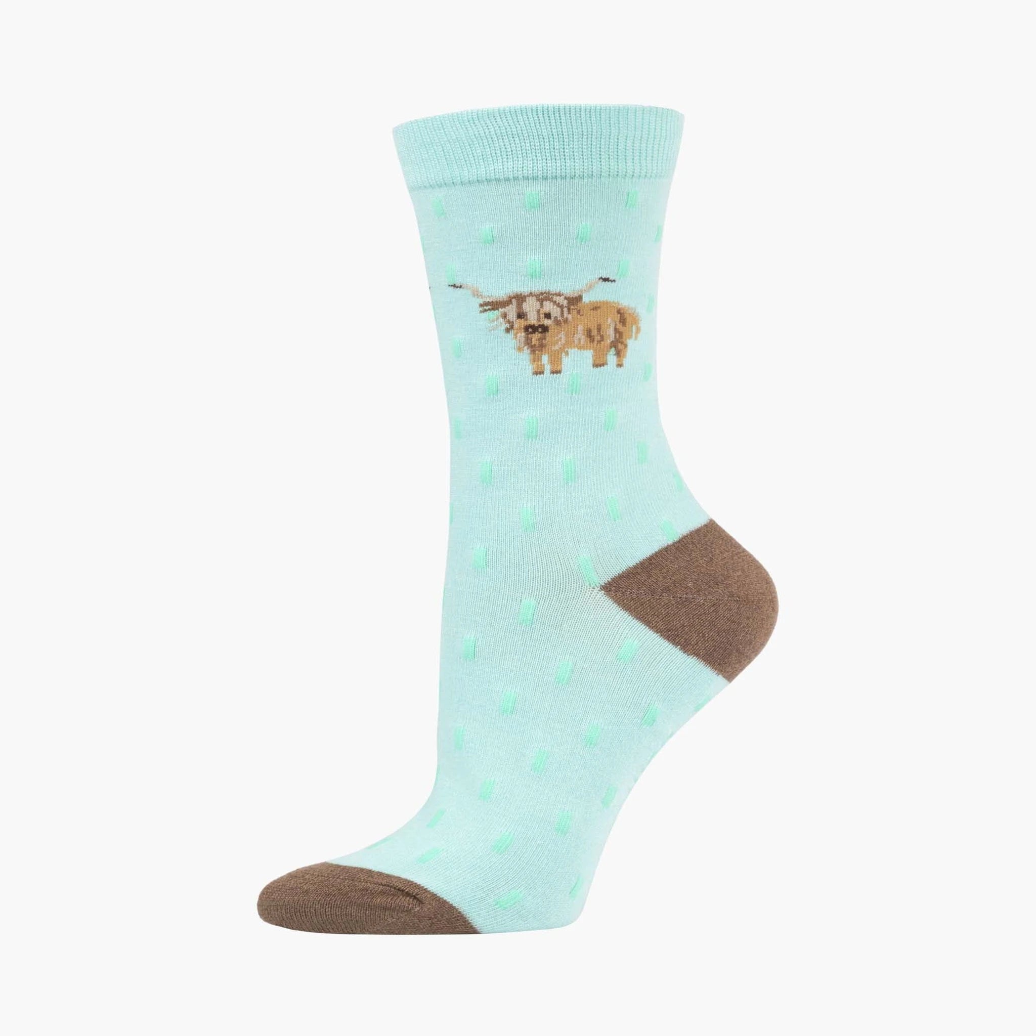 Mens Bamboo Socks - Highland Cow XL