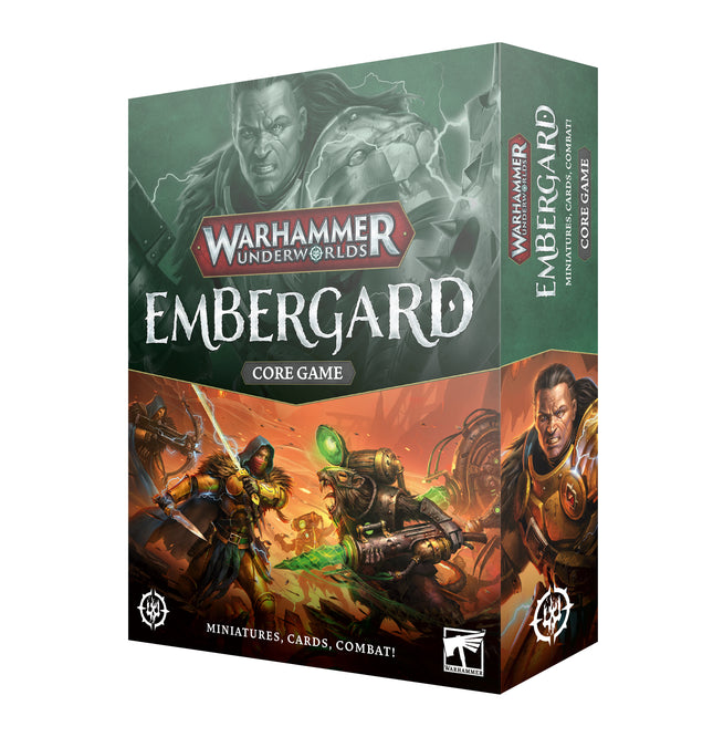 the box for the warhammerer and the embercard core game