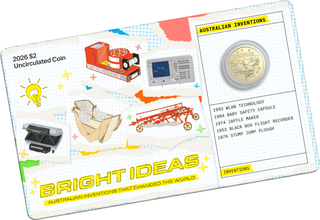 2026 $2 Bright Ideas uncirculated coin on card, Royal Australian Mint
