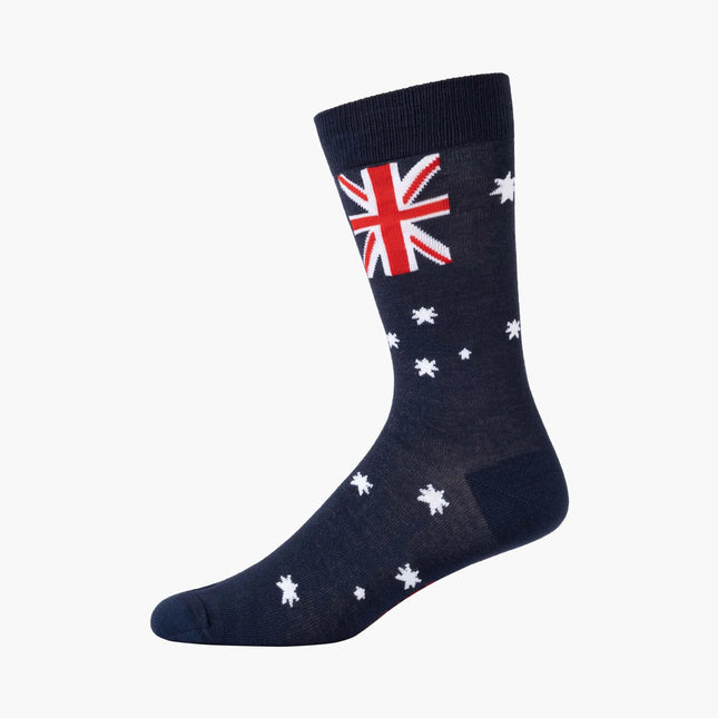 Bamboozld mens Go Aussie Australian flag bamboo socks, navy
