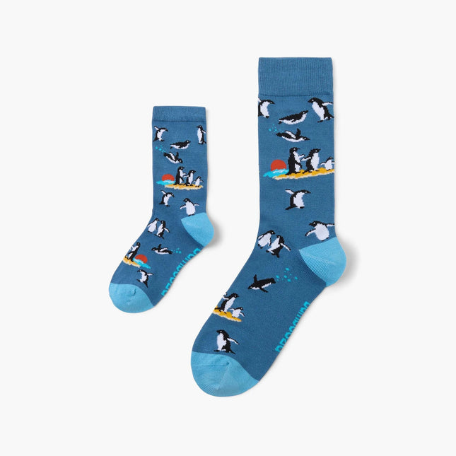 Bamboozld Dad and Mini Me matching penguin bamboo socks, mens and kids pair
