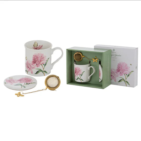 a boxed coffee cup and saucer in a gift box