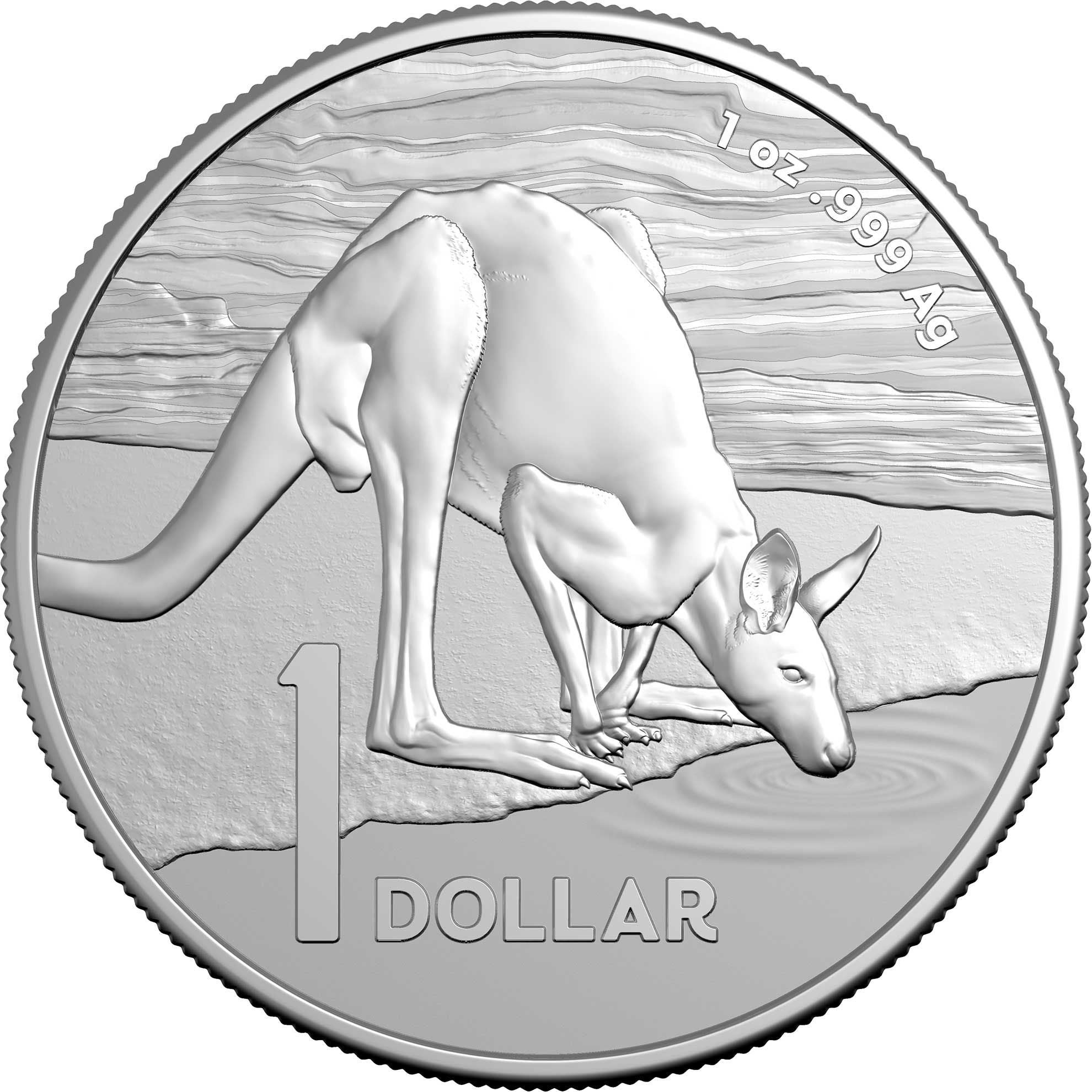 a silver coin with a kangaroo on it