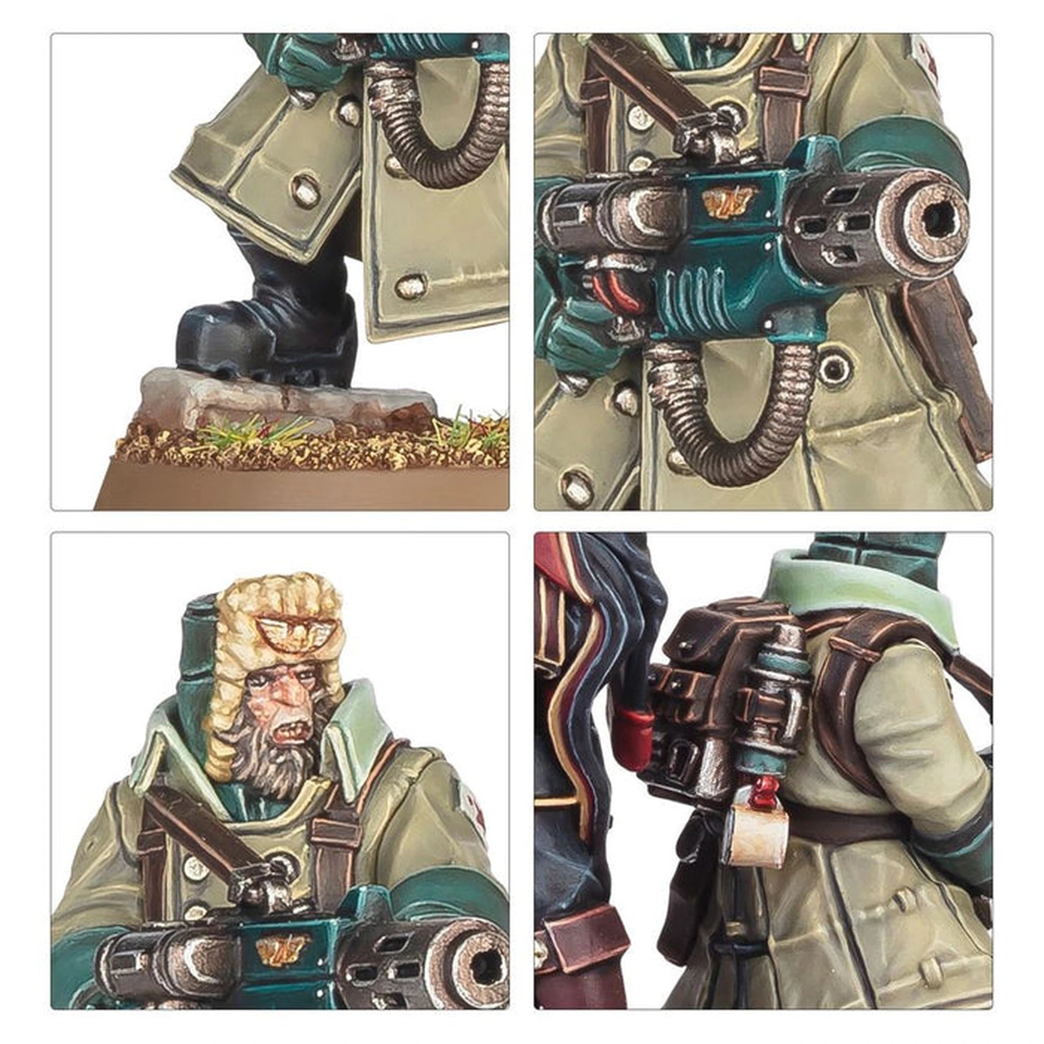 Astra Militarum Ciaphas Cain and Jurgen miniature - close up detail