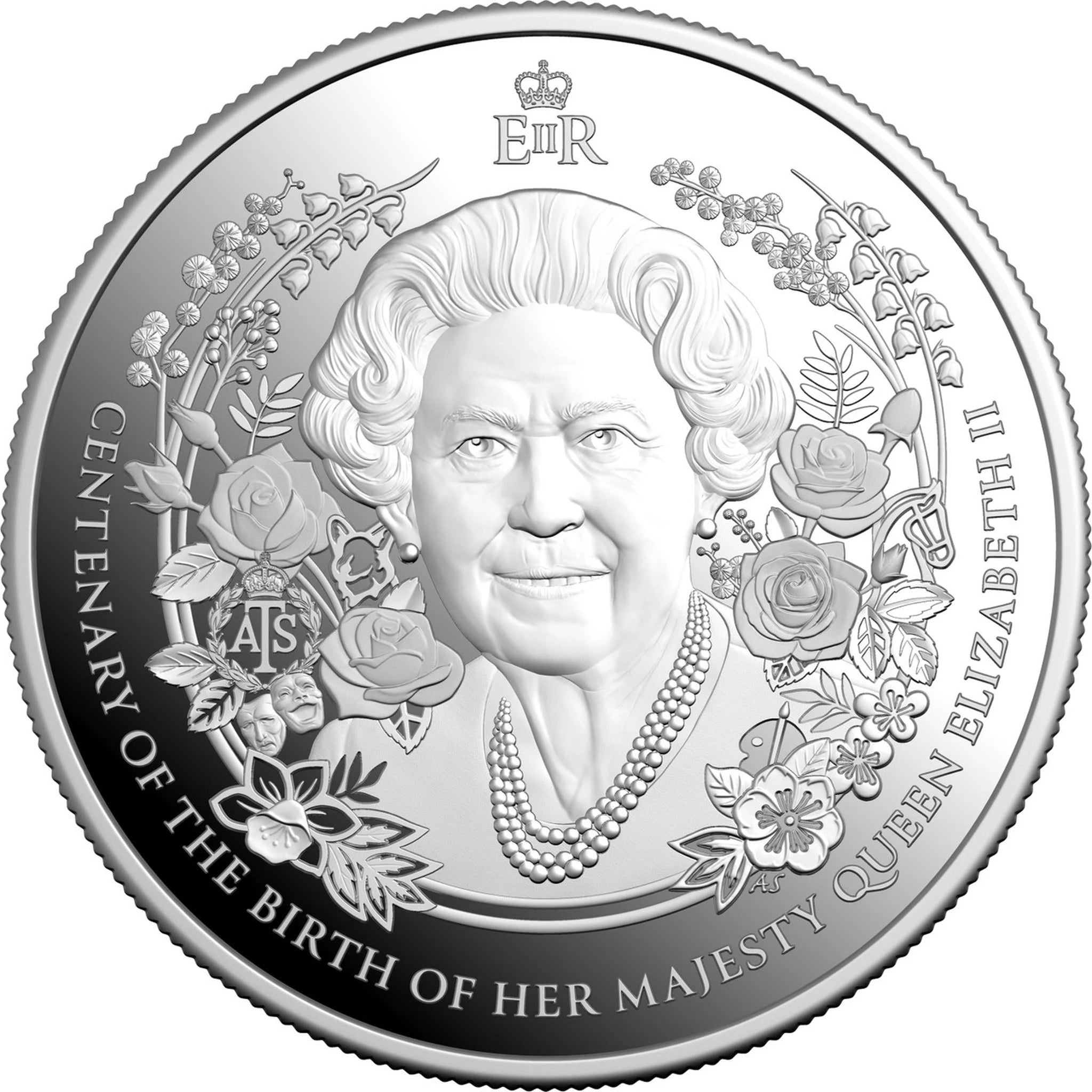 2026 $5 1oz Silver Proof Coin reverse - Queen Elizabeth II Centenary design