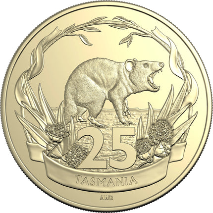125 Years of Federation Tasmania 25 cent coin reverse