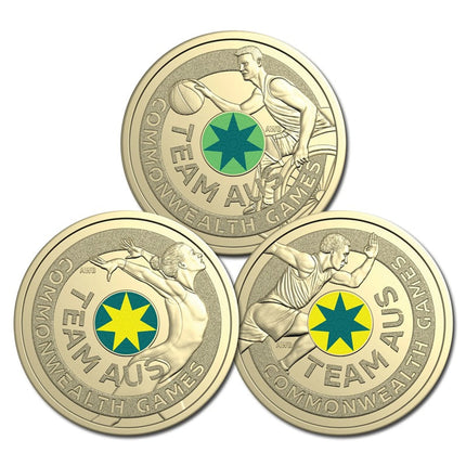 2026 Commonwealth Games Team $2 coloured three-coin set in presentation folder