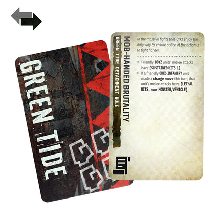 Orks Command Pack Green Tide detachment rule card