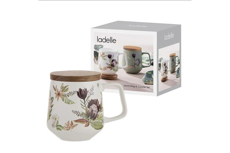 Leura Cream Mug and Coaster Set