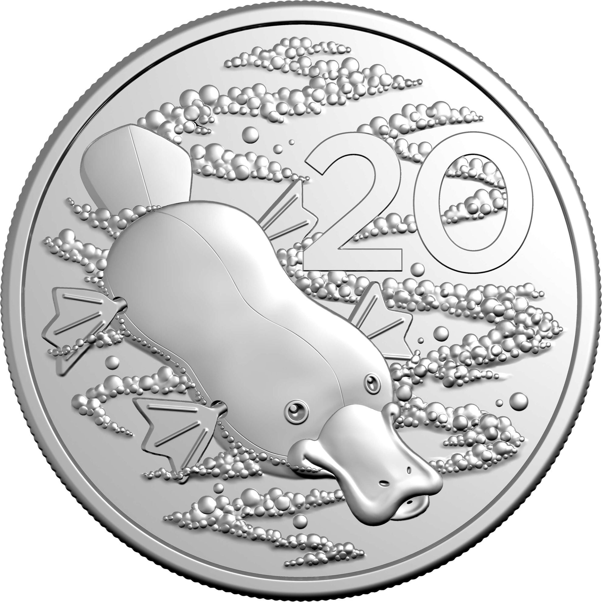 a silver coin with a picture of a mouse on it