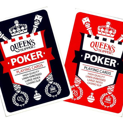 a pair of playing cards with a crown on top of it