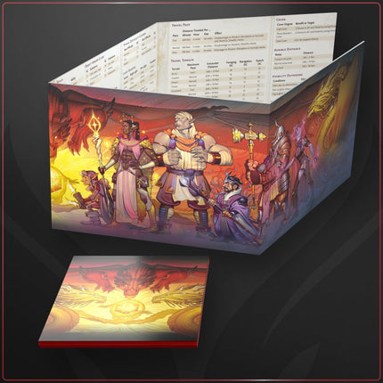 D&D Dungeon Master's Screen 2024 Edition - four-panel screen with panoramic art by Joy Ang