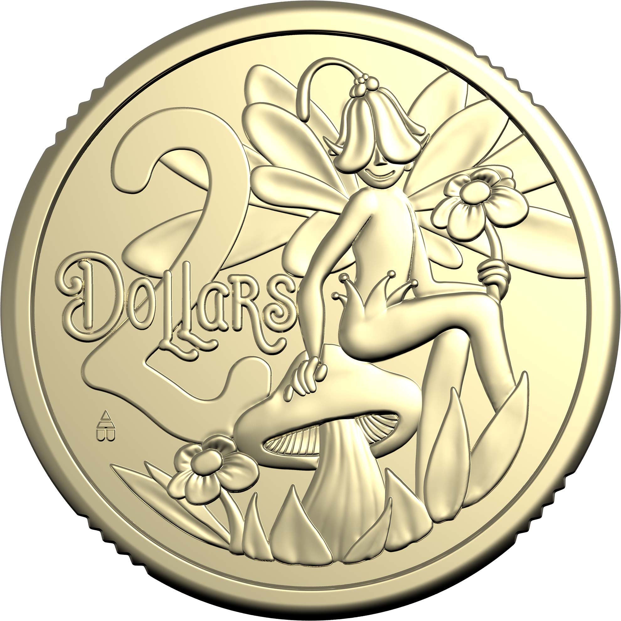 a two dollar coin with a fairy on it