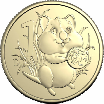 a close up of a coin with a cat on it
