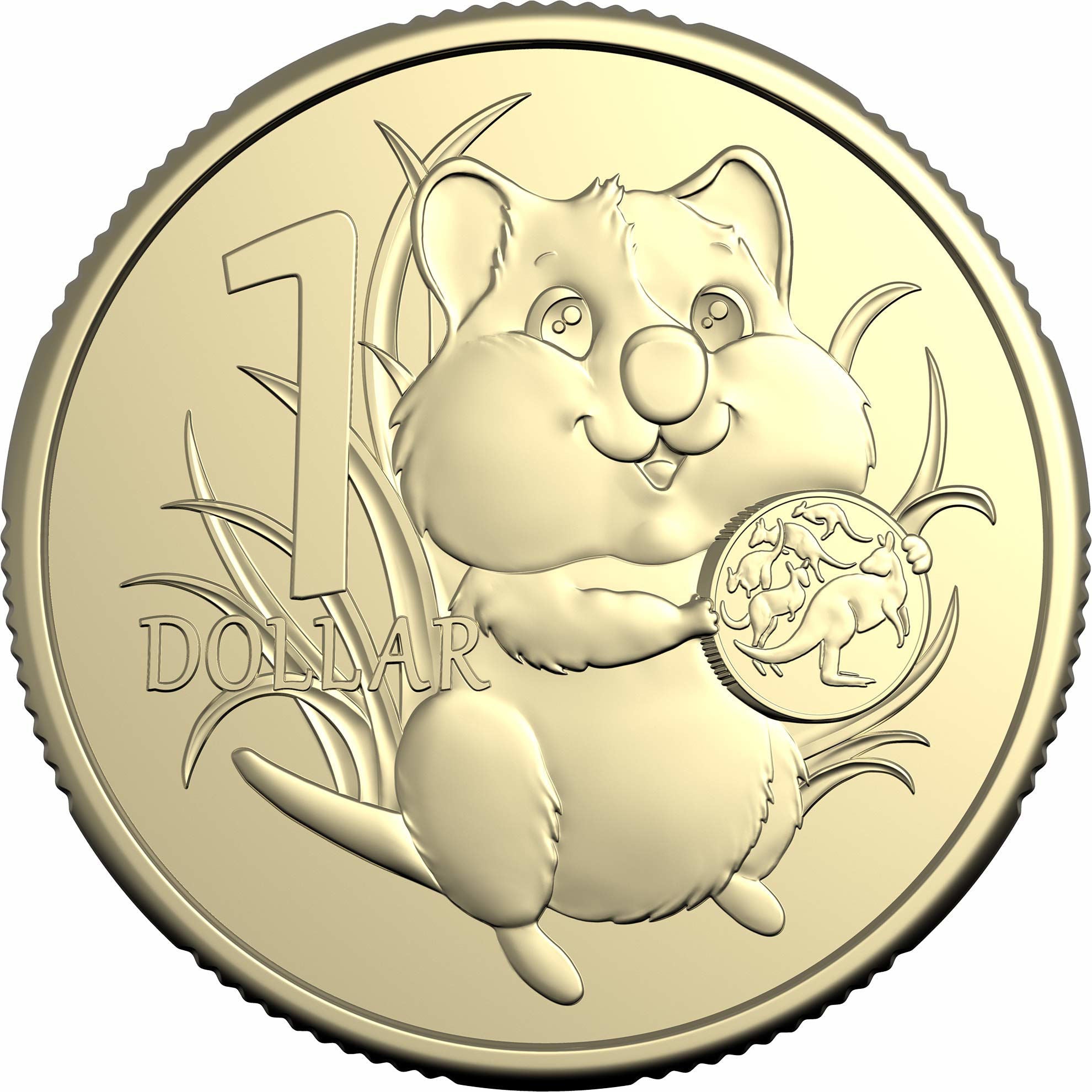 a close up of a coin with a cat on it
